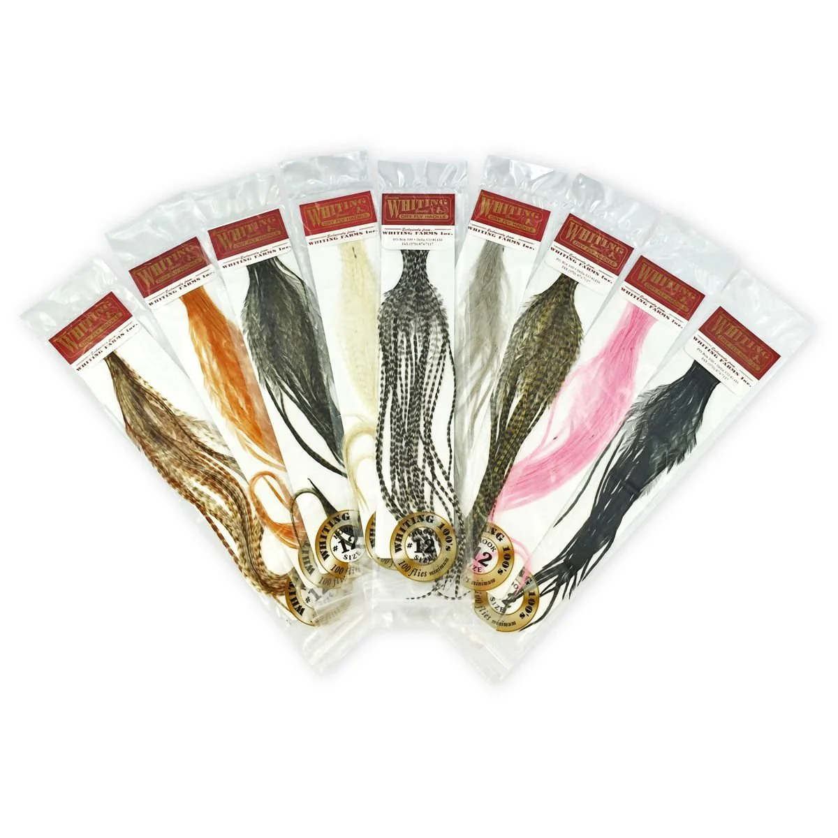 Whiting 100 Pack Dry Fly Hackle - Medium Dun - 12 - Image 2